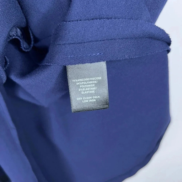 Lafayette 148 Blue Full Zip Dress Fit And Flare Short Sleeve Office Size 0 - Picture 6 of 9